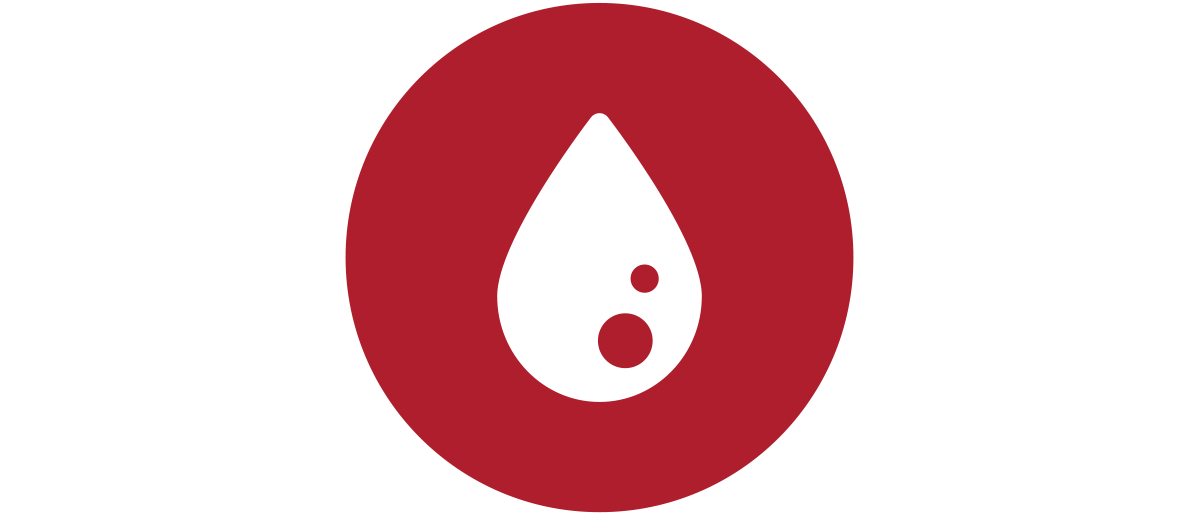 Large icon - red blood drop from Guide to blood gas analysis
